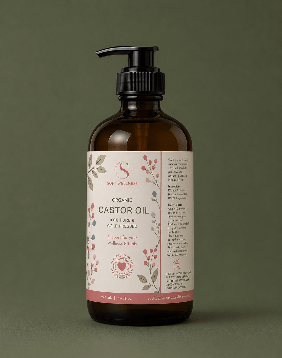 Organic Pure Castor Oil – 225ml - Soft Skin