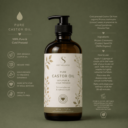 Organic Pure Castor Oil – 225ml - Soft Skin