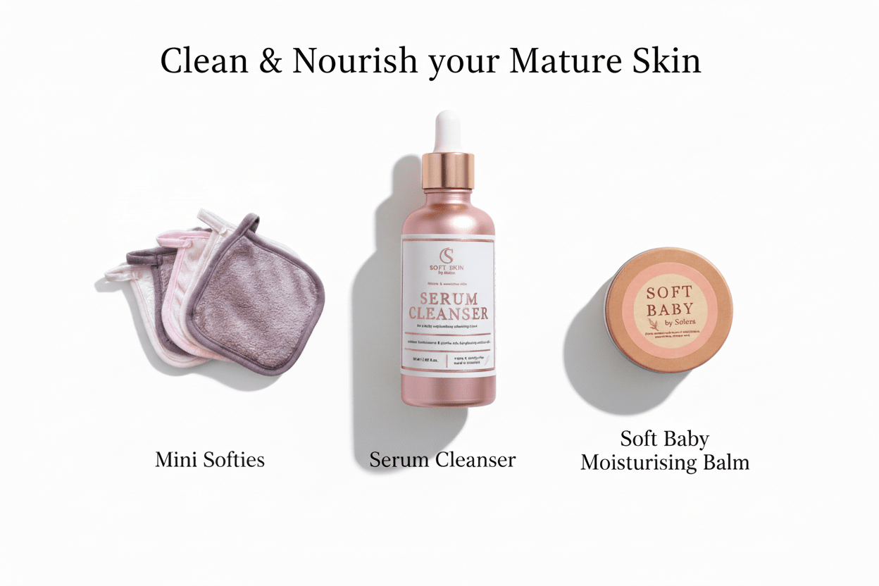 Benefits graphic for Soft Skin Serum Cleanser