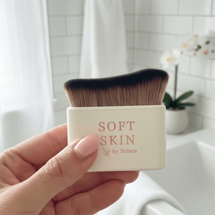 Hand holding the Soft Skin Miracle Brush