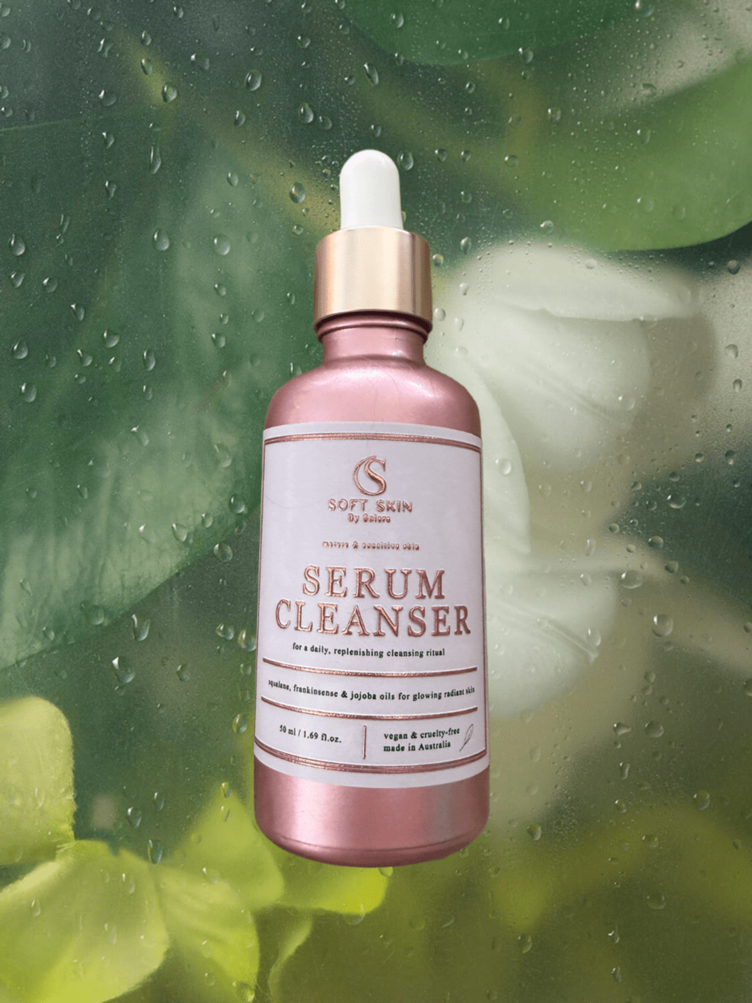 Soft Skin Serum Cleanser bottle close-up