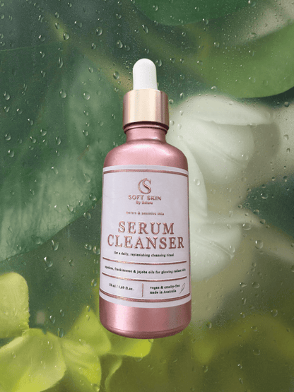 Soft Skin Serum Cleanser bottle close-up
