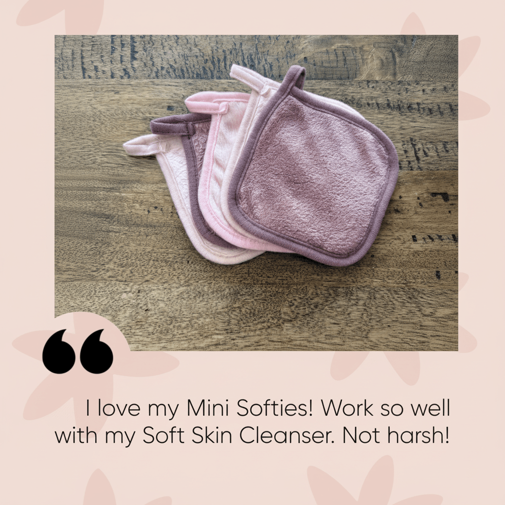 Customer testimonial for Mini Softie facial cloth pack of 5