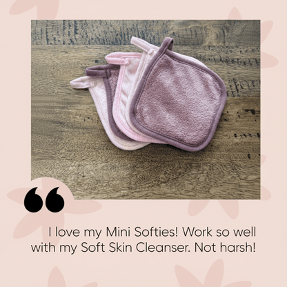 Customer testimonial for Mini Softie facial cloth pack of 5