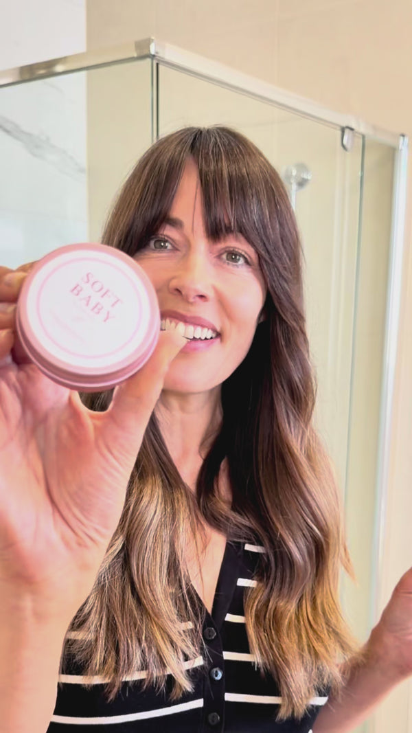 Soft Baby Balm 40g application demonstration for skin over 40