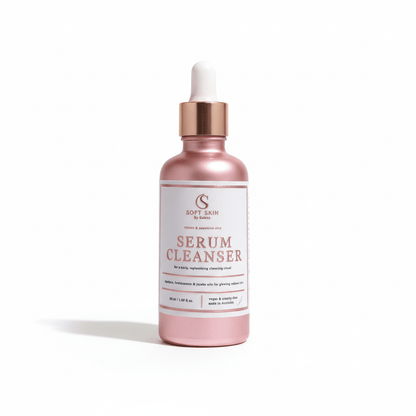 Soft Skin Serum Cleanser bottle on white background